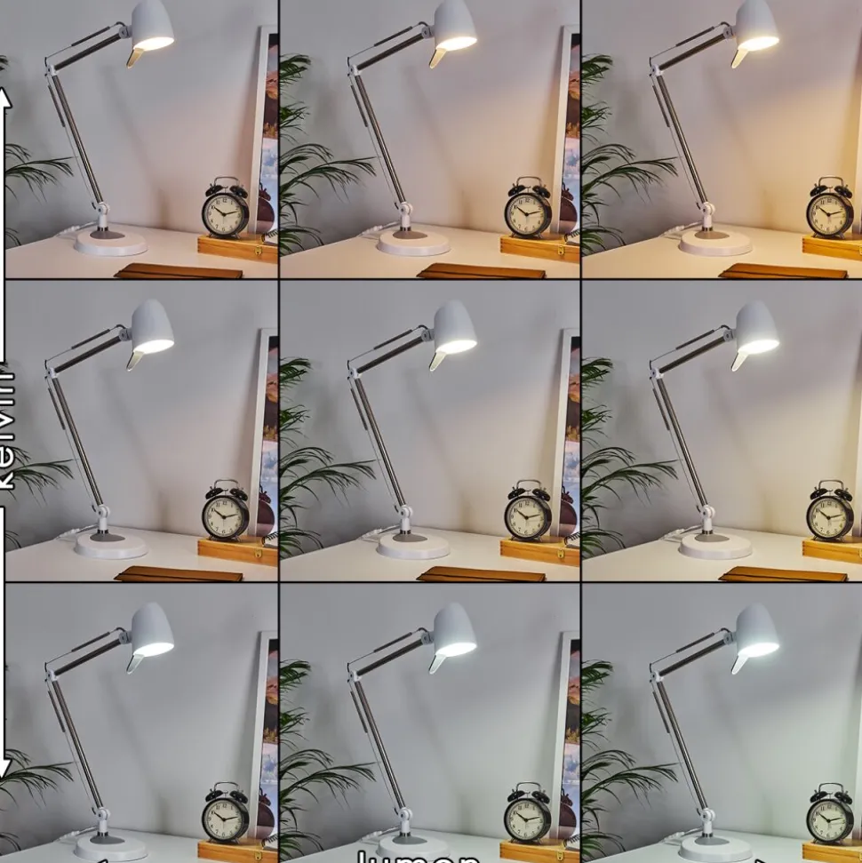 Lampe De Table Mildura Led Blanc, 1 Lumiere
