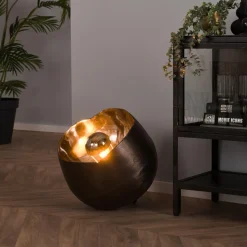 Lampe De Table Mirror Nickel Mat, Noir, 1 Lumiere