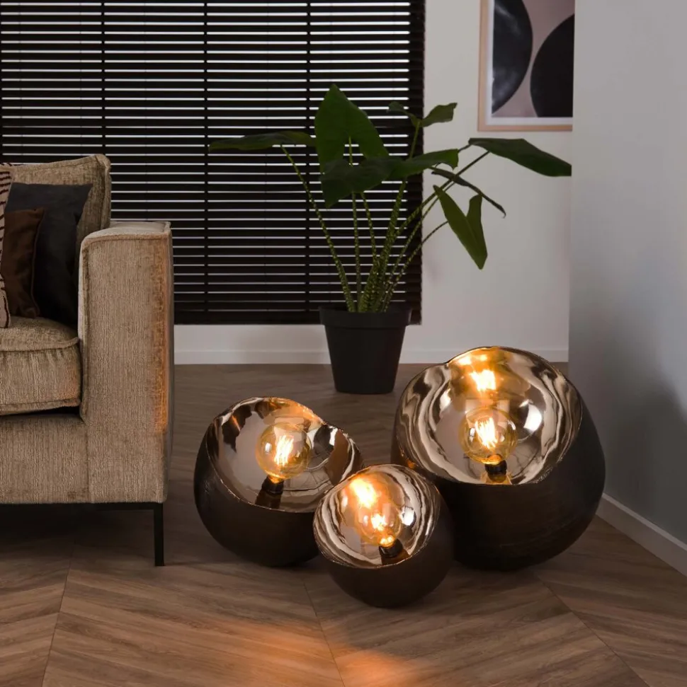 Lampe De Table Mirror Nickel Mat, Noir, 1 Lumiere