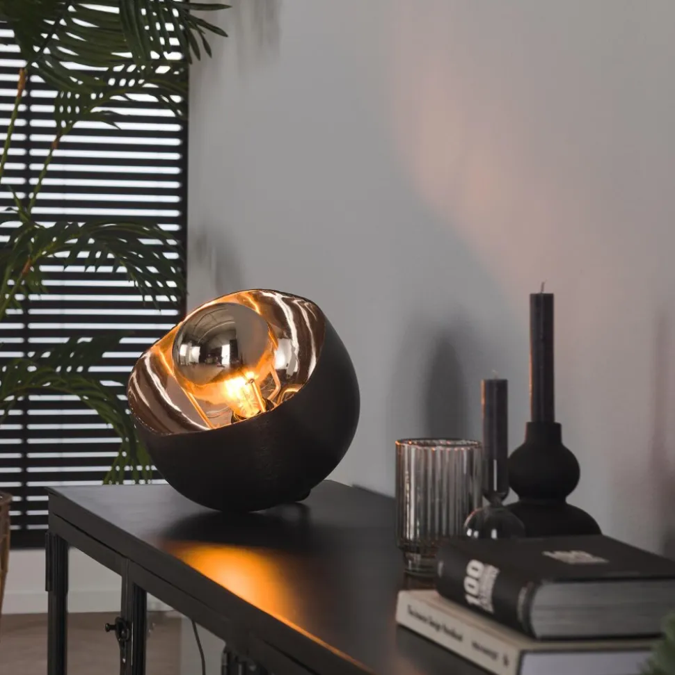 Lampe De Table Mirror Nickel Mat, Noir, 1 Lumiere