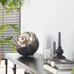 Lampe De Table Mirror Nickel Mat, Noir, 1 Lumiere