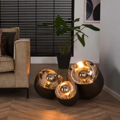 Lampe De Table Mirror Nickel Mat, Noir, 1 Lumiere