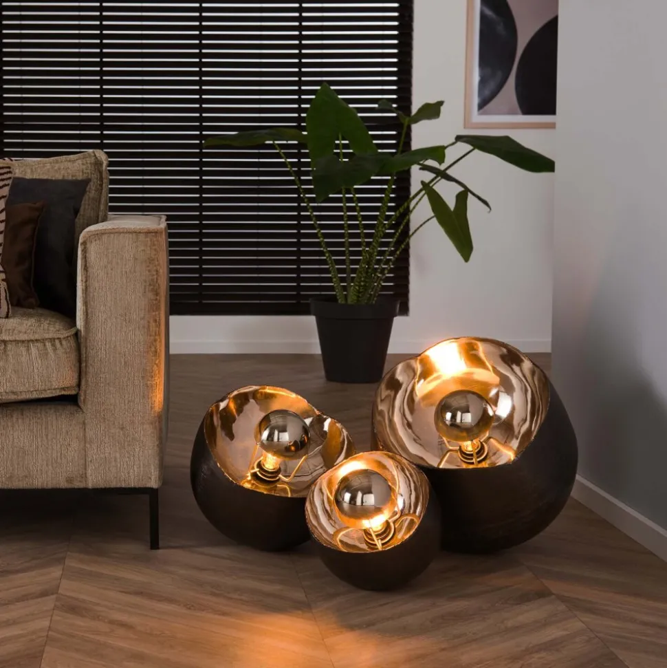 Lampe De Table Mirror Nickel Mat, Noir, 1 Lumiere