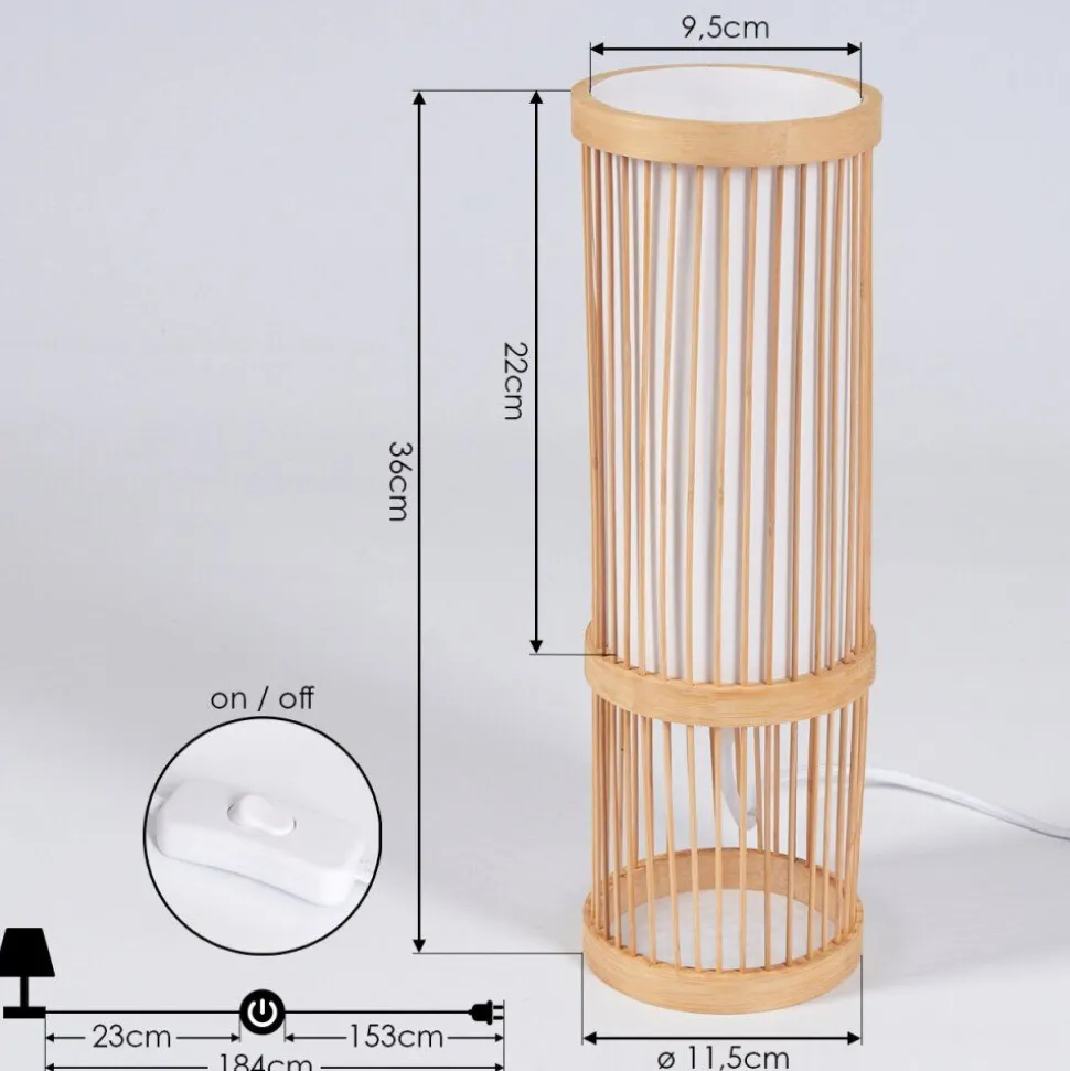 Lampe De Table Misa Bois Clair, 1 Lumiere