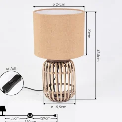 Lampe De Table Mongolei Ecru, 1 Lumiere