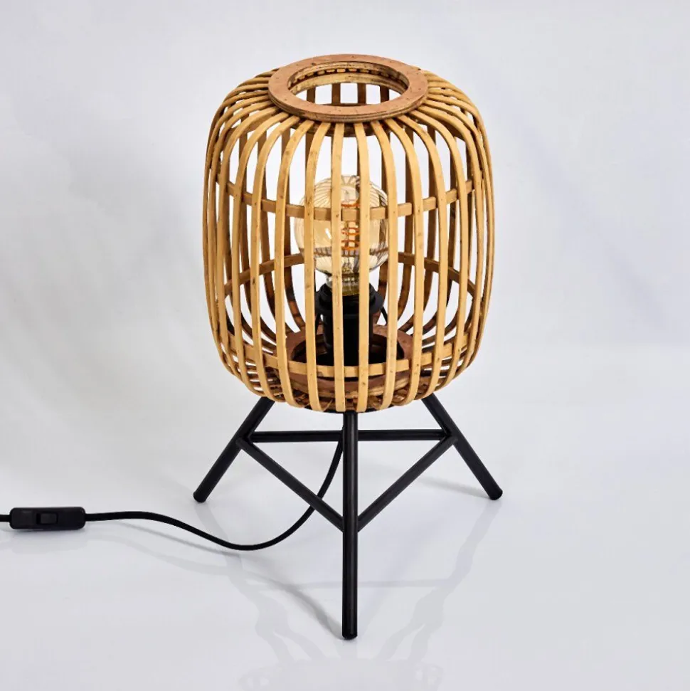 Lampe De Table Mongolei Noir, 1 Lumiere