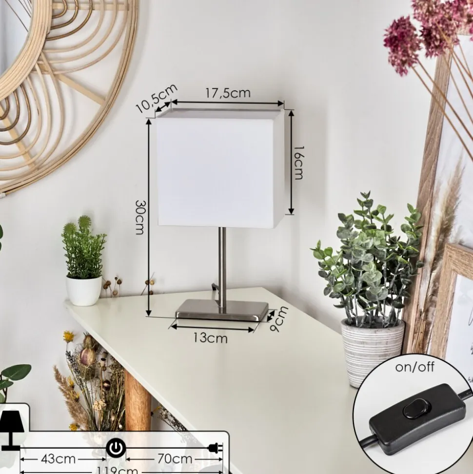 Lampe De Table Niukkala Nickel Mat, 1 Lumiere