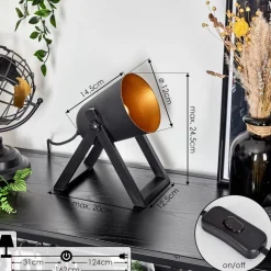Lampe De Table Novilly Noir, 1 Lumiere