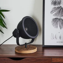 Lampe De Table Ogho Bois Fonce, Noir, 1 Lumiere