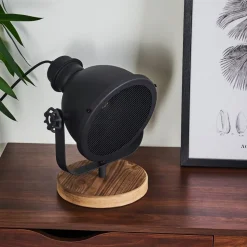 Lampe De Table Ogho Bois Fonce, Noir, 1 Lumiere