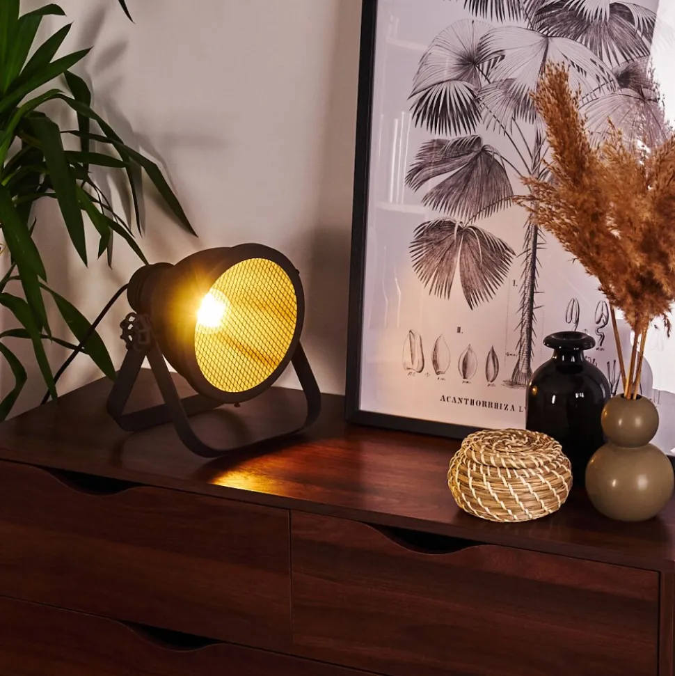 Lampe De Table Oghu Noir, 1 Lumiere