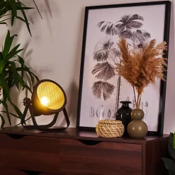 Lampe De Table Oghu Noir, 1 Lumiere