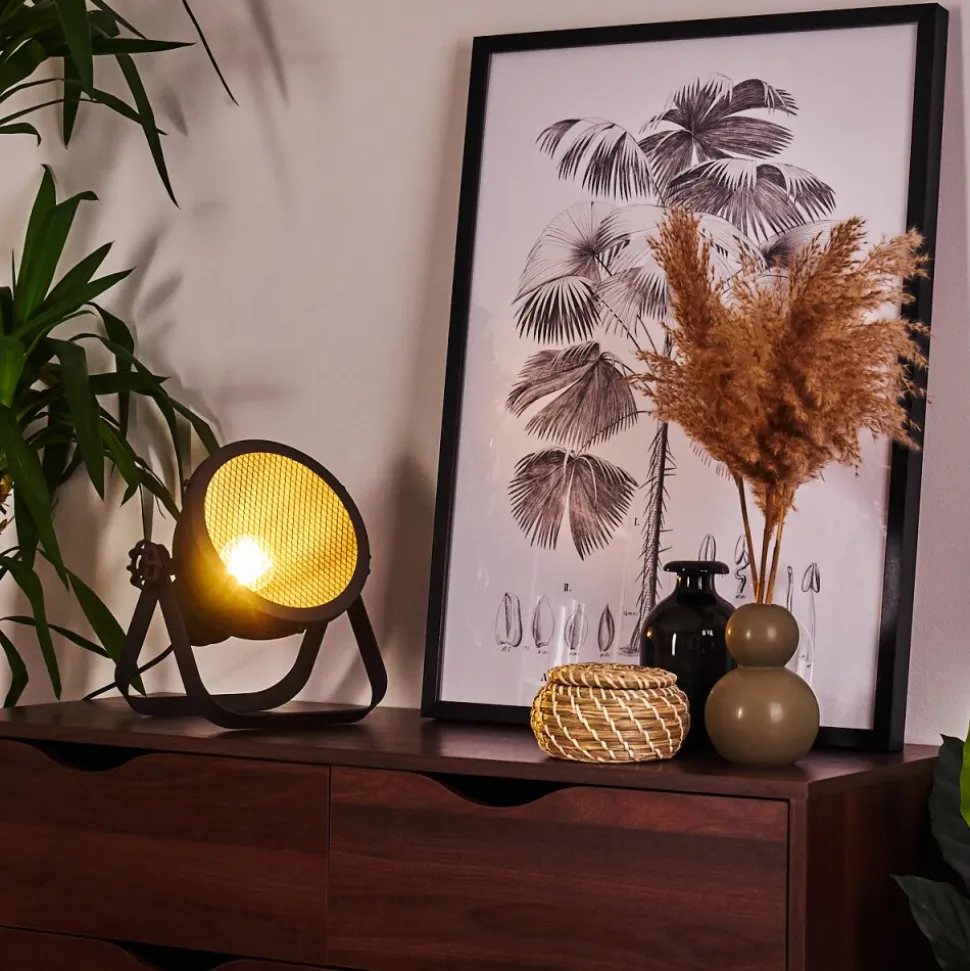 Lampe De Table Oghu Noir, 1 Lumiere