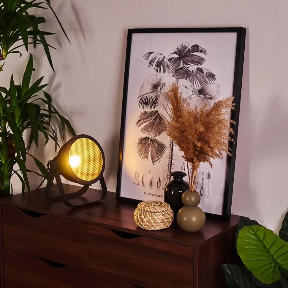 Lampe De Table Oghu Noir, 1 Lumiere