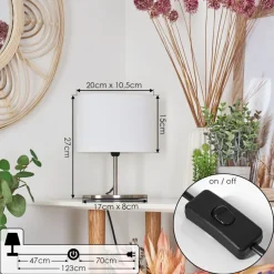 Lampe De Table Oilinki Nickel Mat, 1 Lumiere