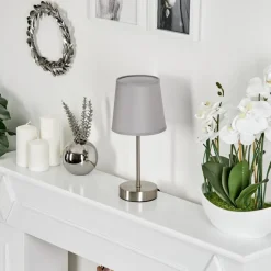 Lampe De Table Paao Nickel Mat, 1 Lumiere