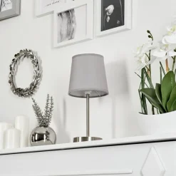 Lampe De Table Paao Nickel Mat, 1 Lumiere