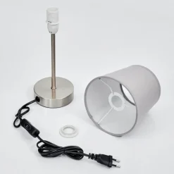 Lampe De Table Paao Nickel Mat, 1 Lumiere