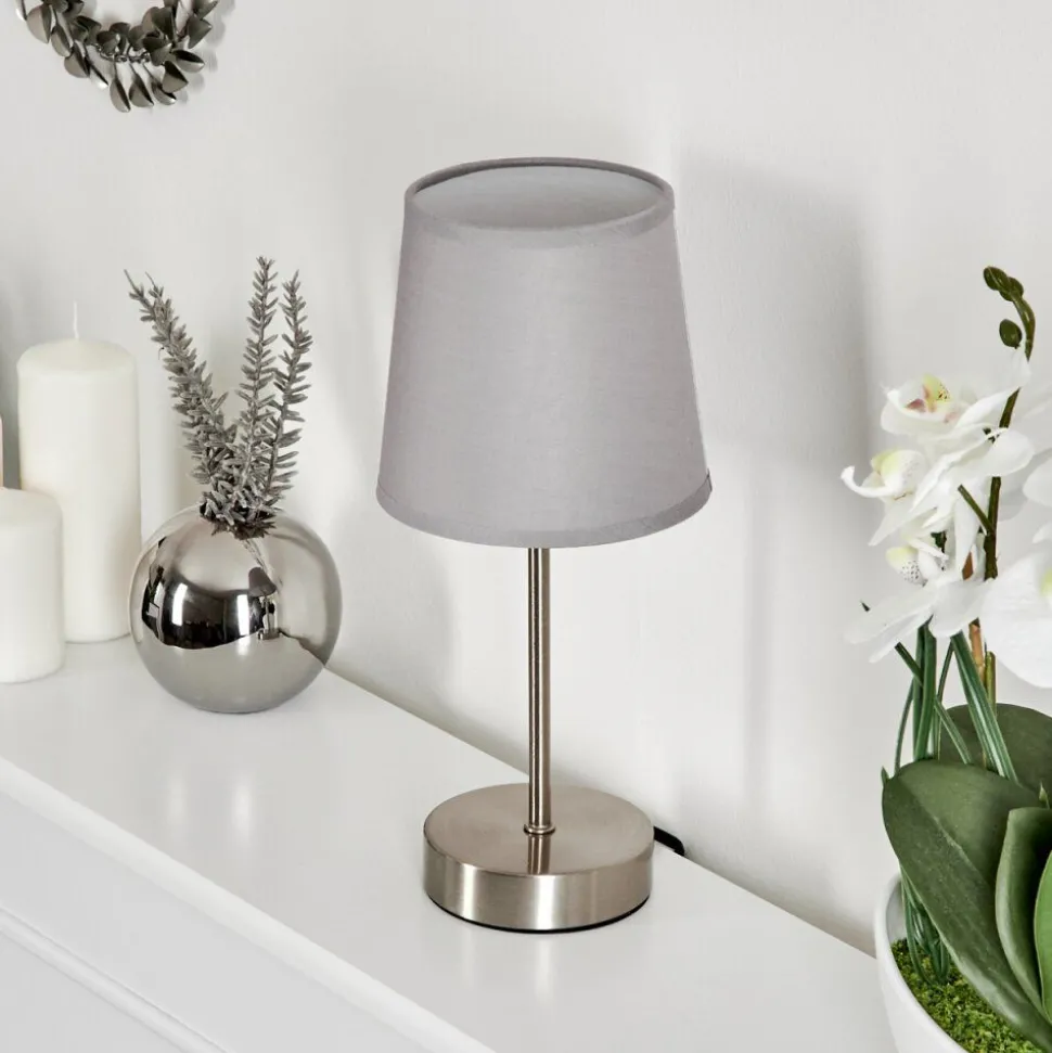 Lampe De Table Paao Nickel Mat, 1 Lumiere