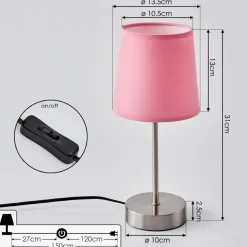 Lampe De Table Paao Nickel Mat, 1 Lumiere