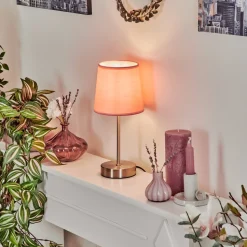 Lampe De Table Paao Nickel Mat, 1 Lumiere