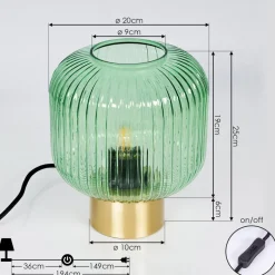 Lampe De Table Paeni Or, 1 Lumiere