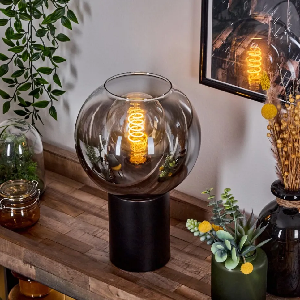Lampe De Table Pascal Noir, 1 Lumiere