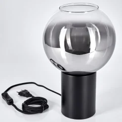 Lampe De Table Pascal Noir, 1 Lumiere