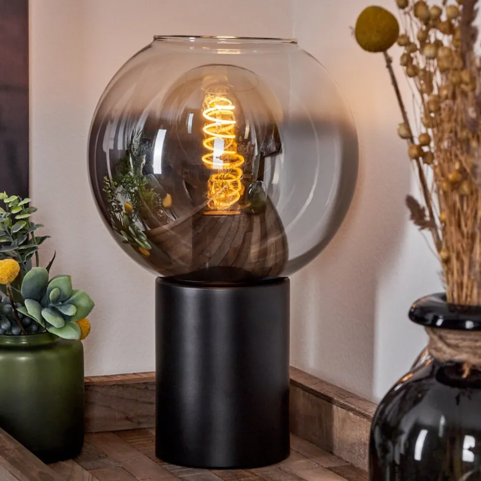 Lampe De Table Pascal Noir, 1 Lumiere