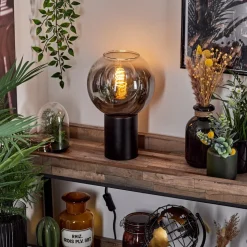 Lampe De Table Pascal Noir, 1 Lumiere