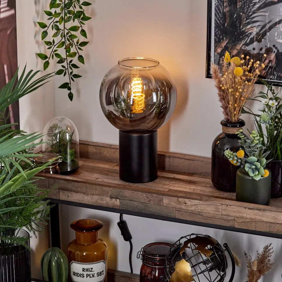 Lampe De Table Pascal Noir, 1 Lumiere
