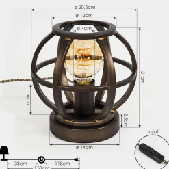 Lampe De Table Plan Laiton, 1 Lumiere