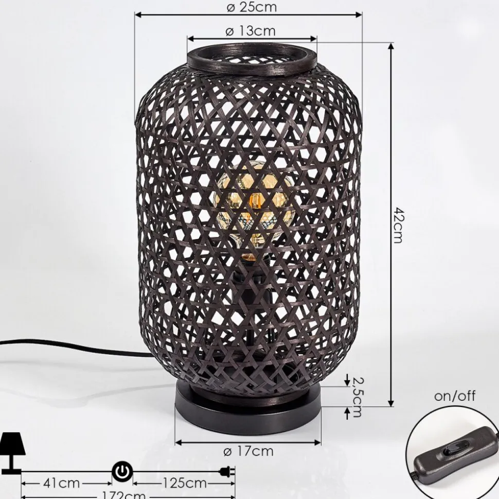 Lampe De Table Quinto Noir, 1 Lumiere