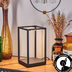 Lampe De Table Ranquile Led Noir, 2 Lumieres