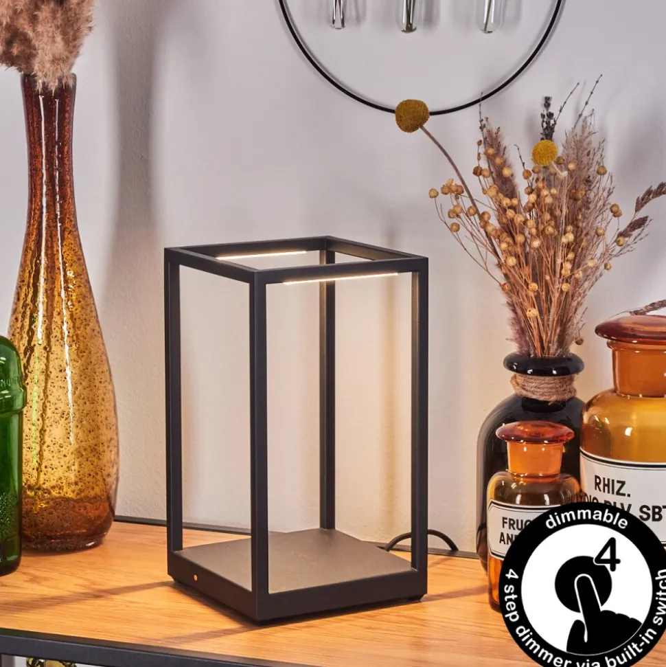 Lampe De Table Ranquile Led Noir, 2 Lumieres