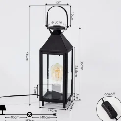Lampe De Table Raupunga Noir, 1 Lumiere