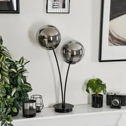 Lampe De Table Salamonde Noir, 2 Lumieres