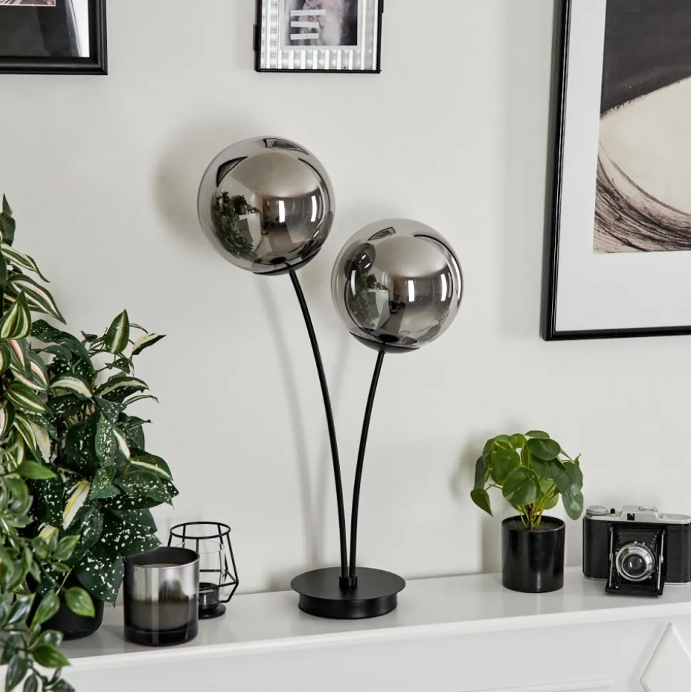 Lampe De Table Salamonde Noir, 2 Lumieres