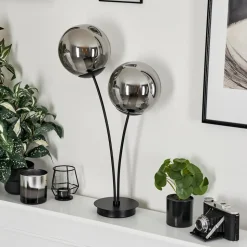 Lampe De Table Salamonde Noir, 2 Lumieres