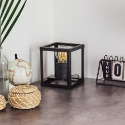 Lampe De Table Salla Noir, 1 Lumiere