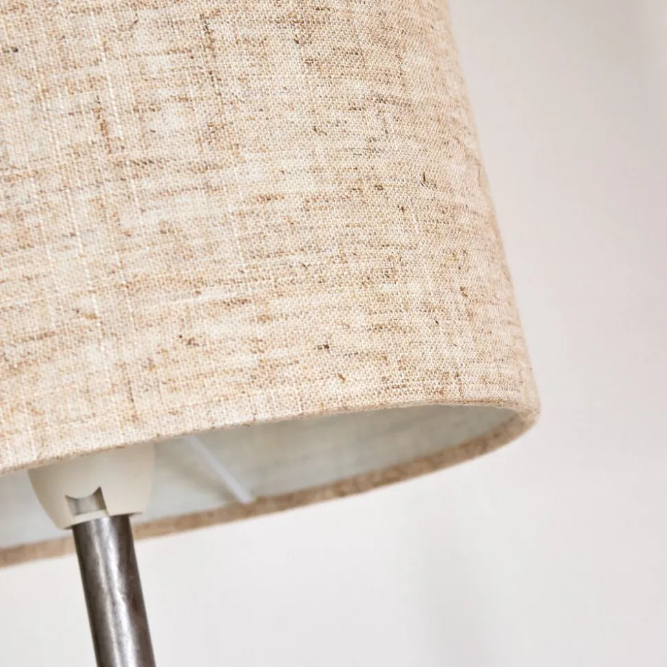 Lampe De Table Shiburg Bois Fonce, Argente, 1 Lumiere