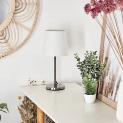 Lampe De Table Sikala Nickel Mat, 1 Lumiere