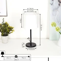 Lampe De Table Sikala Noir, 1 Lumiere
