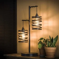Lampe De Table Sluis Noir, 2 Lumieres