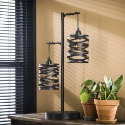 Lampe De Table Sluis Noir, 2 Lumieres
