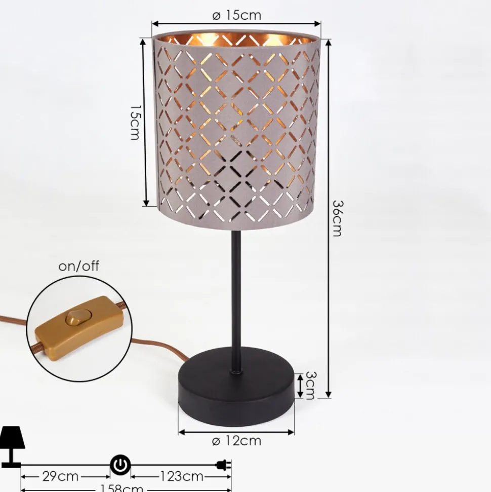 Lampe De Table Tallaboa Noir, 1 Lumiere