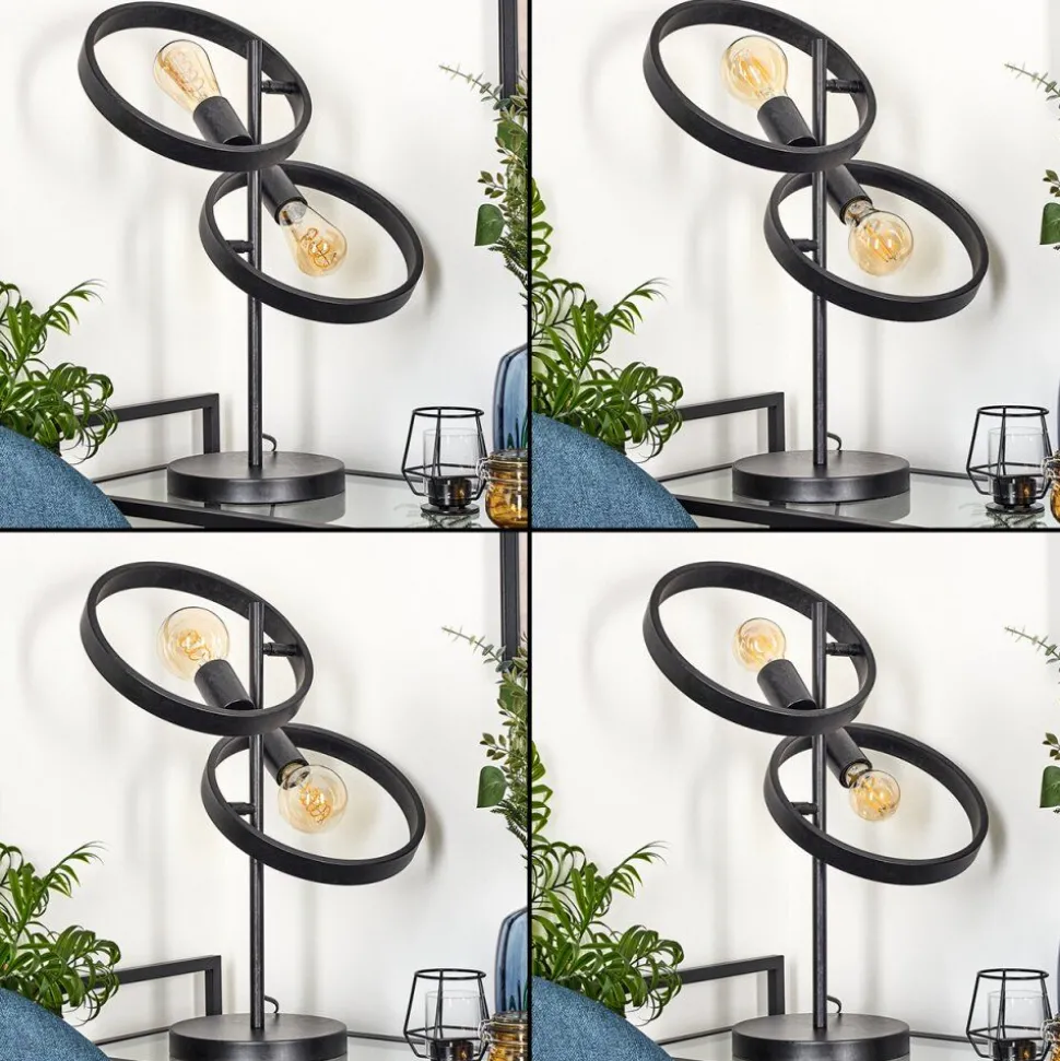 Lampe De Table Theareabarivat Anthracite, 2 Lumieres