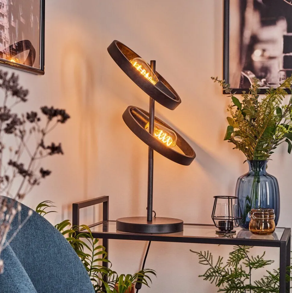 Lampe De Table Theareabarivat Anthracite, 2 Lumieres