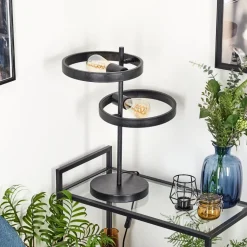 Lampe De Table Theareabarivat Anthracite, 2 Lumieres
