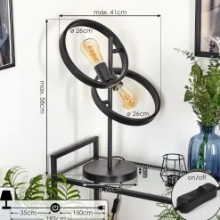 Lampe De Table Theareabarivat Anthracite, 2 Lumieres